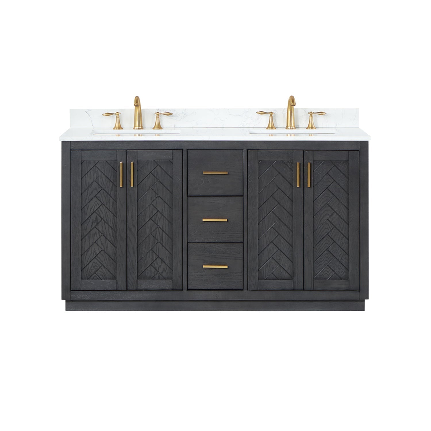 Altair Designs Gazsi 60" double vanity with top - 543060-BN-GW-NM