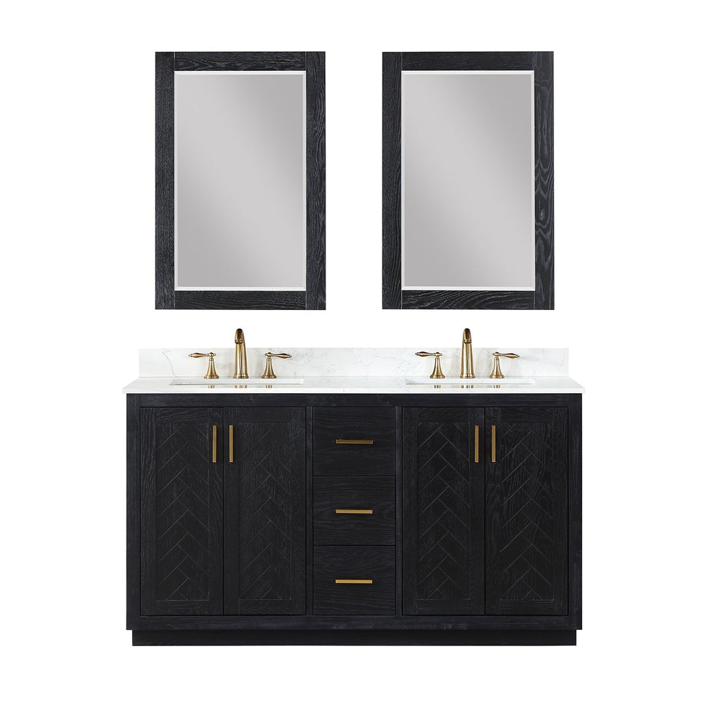 Altair Designs Gazsi 60" double vanity with top - 543060-BN-GW-NM