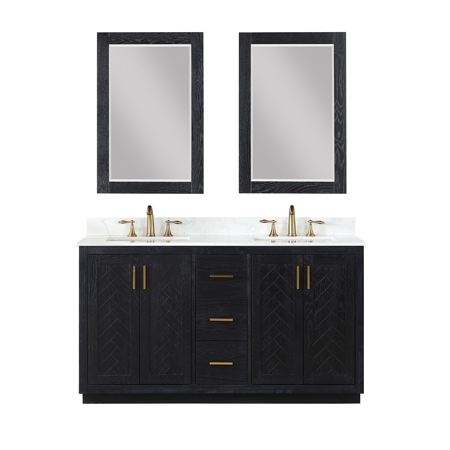 Altair Designs Gazsi 60" double vanity with top - 543060-BN-GW-NM