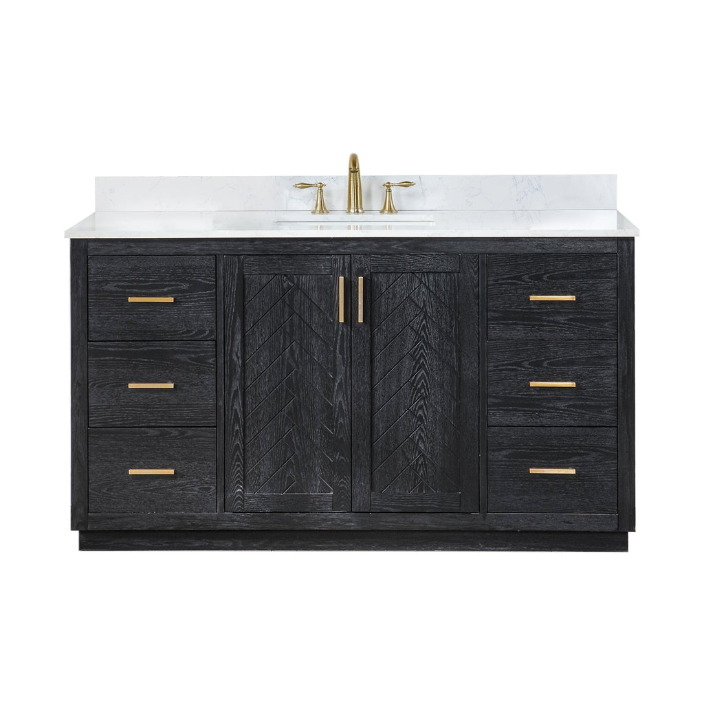 Altair Designs Gazsi 60" single vanity with top - 543060S-BO-GW-NM