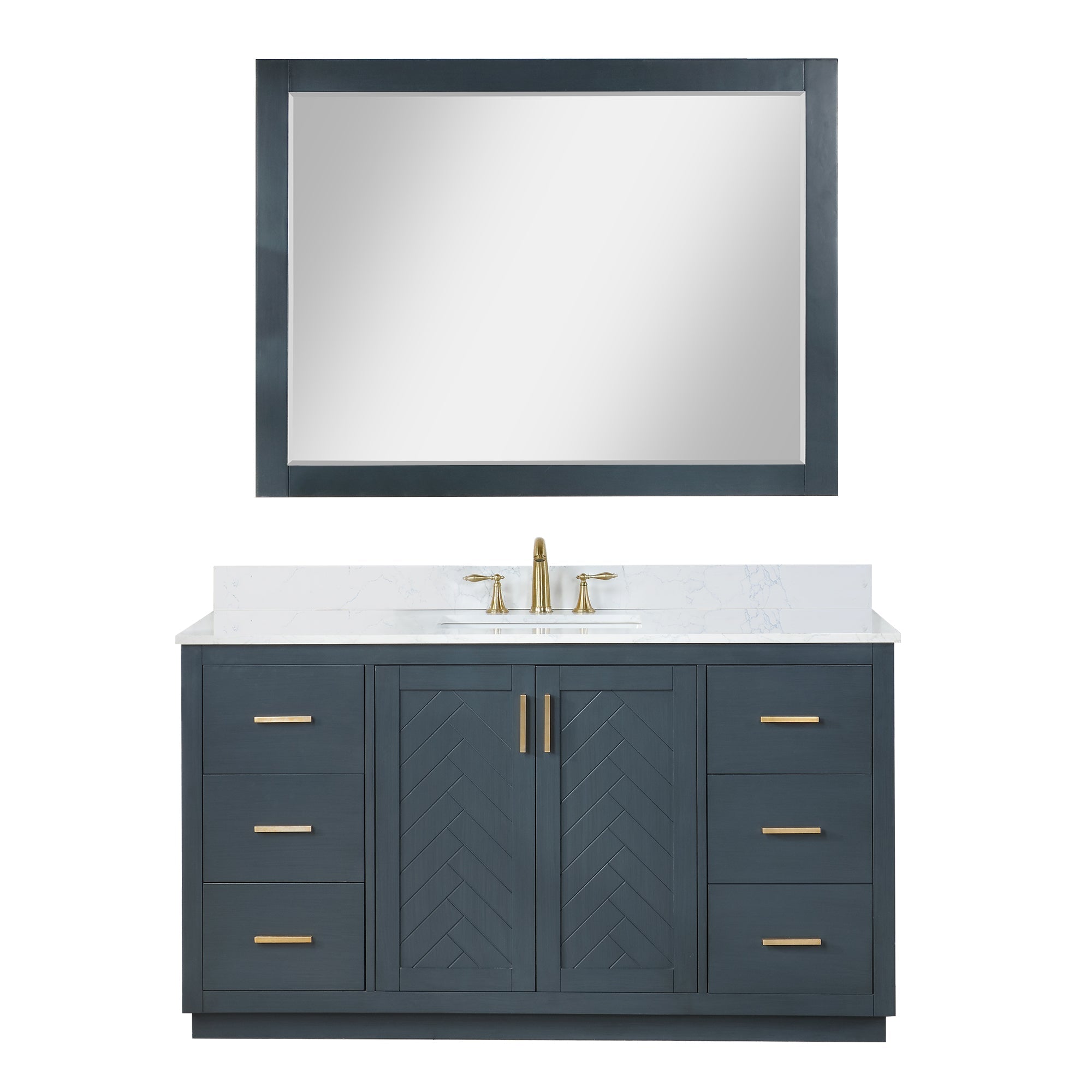 Altair Designs Gazsi 60" single vanity with top - 543060S-BO-GW-NM