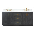 Altair Designs Gazsi 72" double vanity with top - 543072-BN-GW-NM