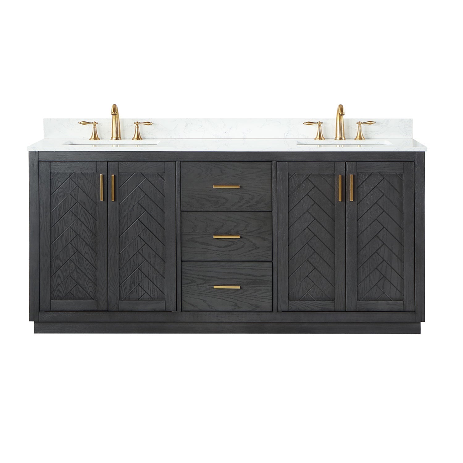 Altair Designs Gazsi 72" double vanity with top - 543072-BN-GW-NM