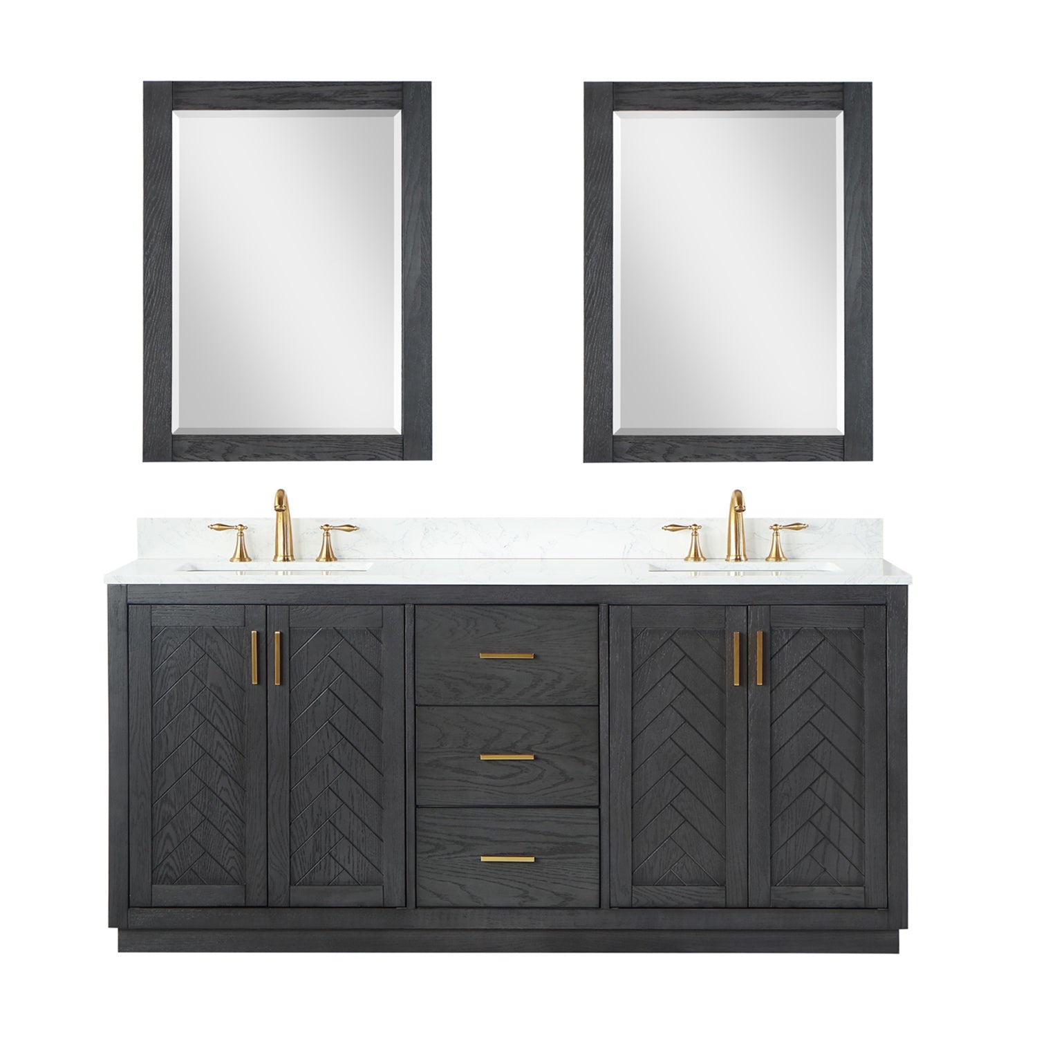 Altair Designs Gazsi 72" double vanity with top - 543072-BN-GW-NM