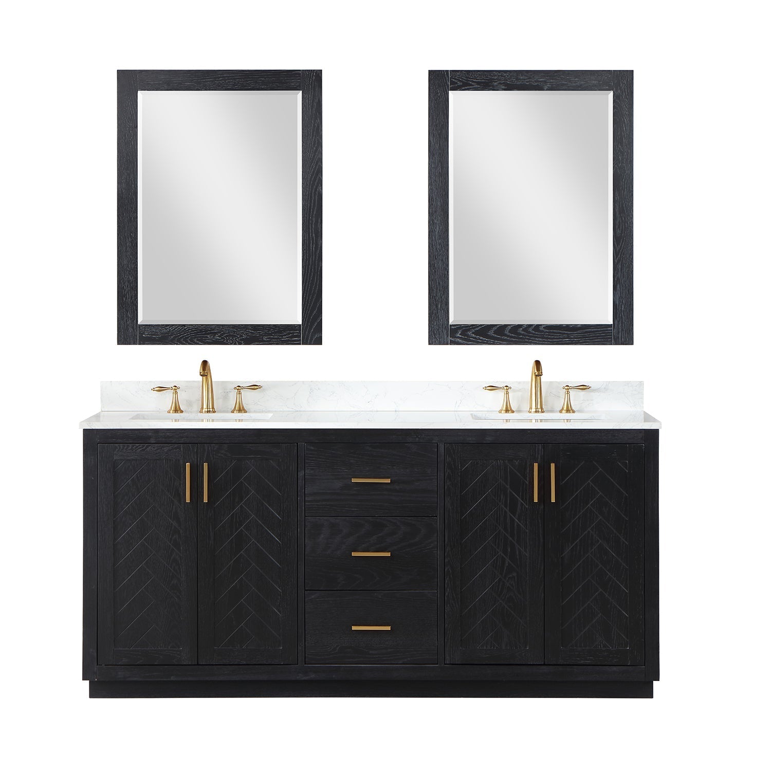 Altair Designs Gazsi 72" double vanity with top - 543072-BN-GW-NM