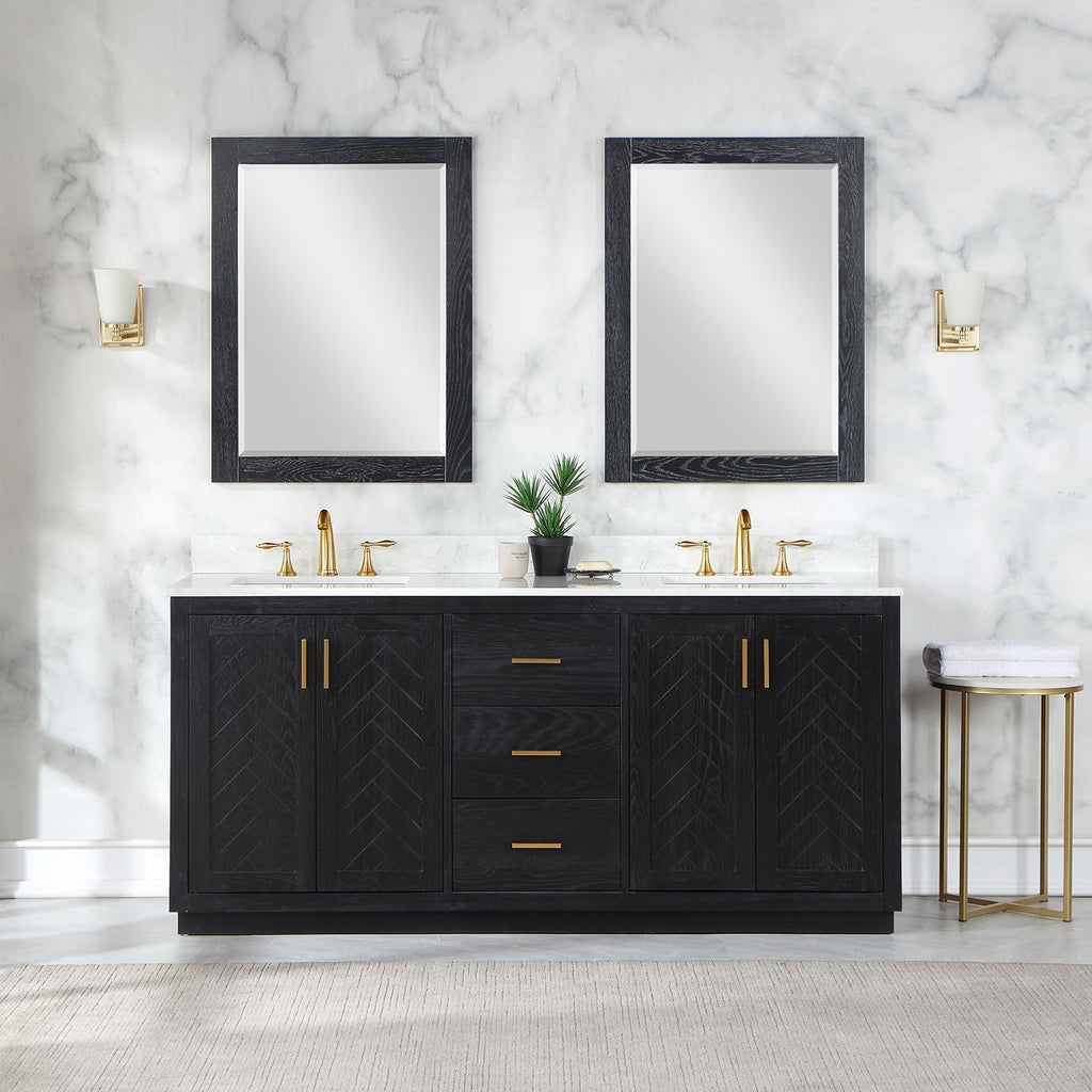 Altair Designs Gazsi 72" double vanity with top - 543072-BN-GW-NM