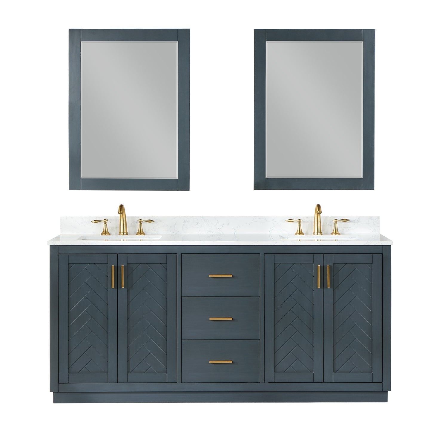 Altair Designs Gazsi 72" double vanity with top - 543072-BN-GW-NM
