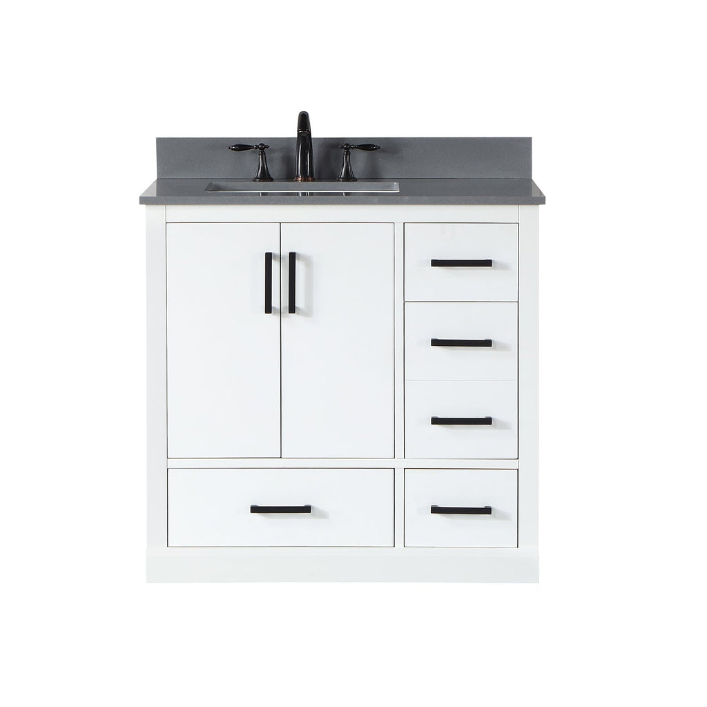 Altair Designs Monna 36" single vanity with top - 544036-WH-CG-NM