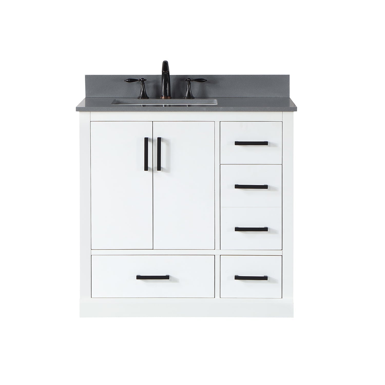 Altair Designs Monna 36" single vanity with top - 544036-WH-CG-NM