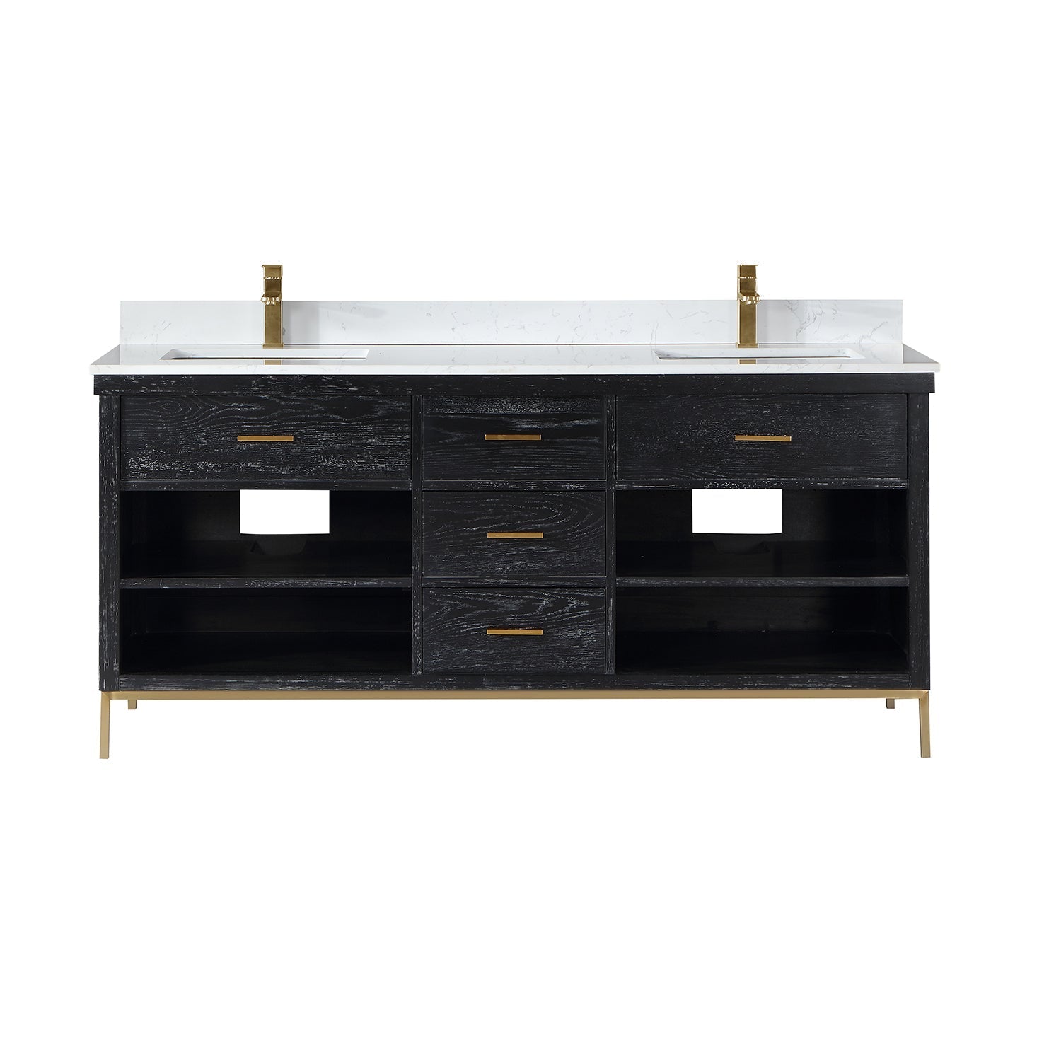 Altair Designs 72" double vanity with top - 545072-WH-AW-NM