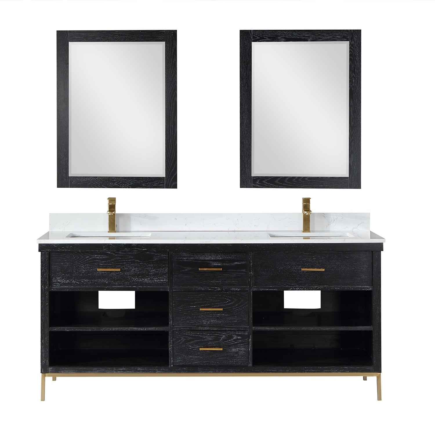 Altair Designs 72" double vanity with top - 545072-WH-AW-NM
