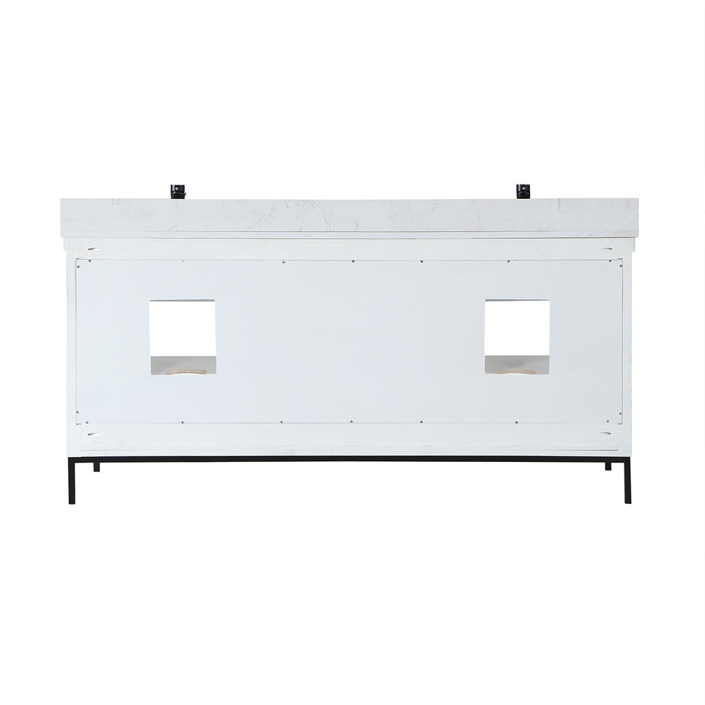 Altair Designs 72" double vanity with top - 545072-WH-AW-NM