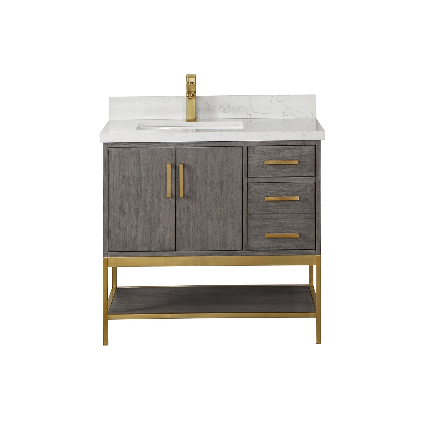 Altair Designs 36" single vanity with top - 546036-WO-GW-NM