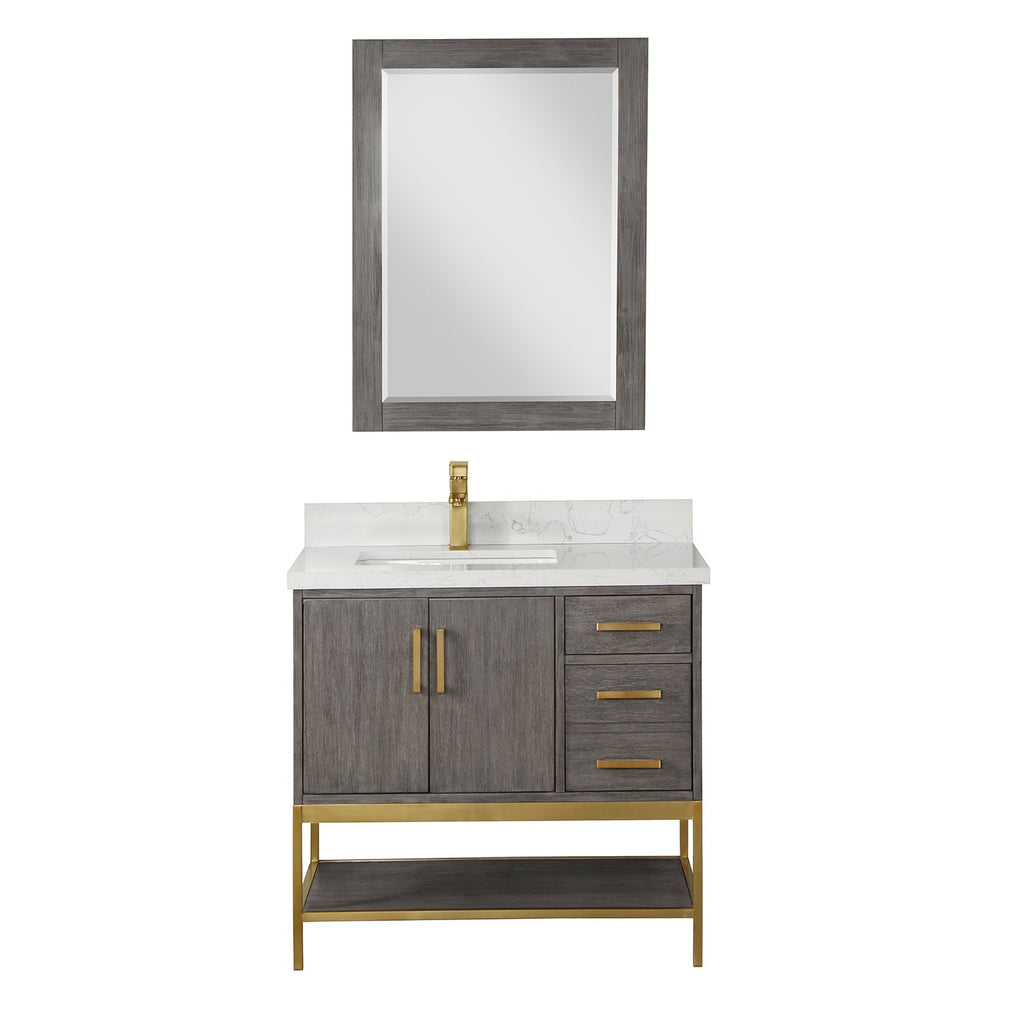 Altair Designs 36" single vanity with top - 546036-WO-GW-NM