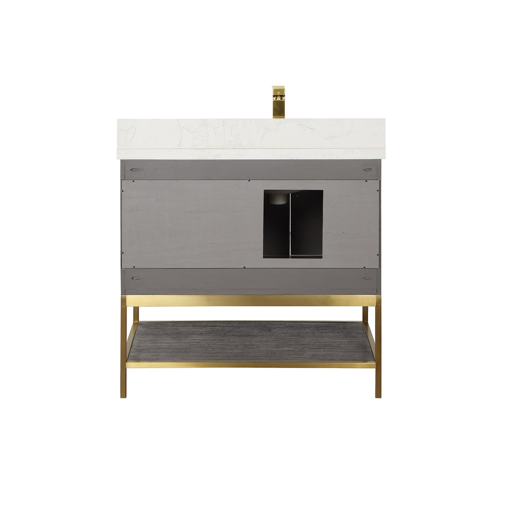 Altair Designs 36" single vanity with top - 546036-WO-GW-NM