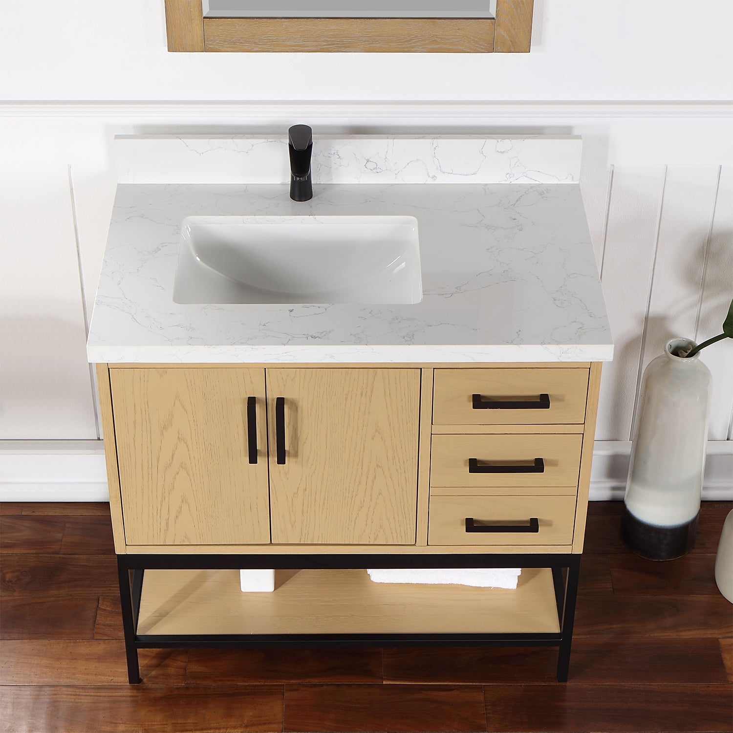 Altair Designs 36" single vanity with top - 546036-WO-GW-NM