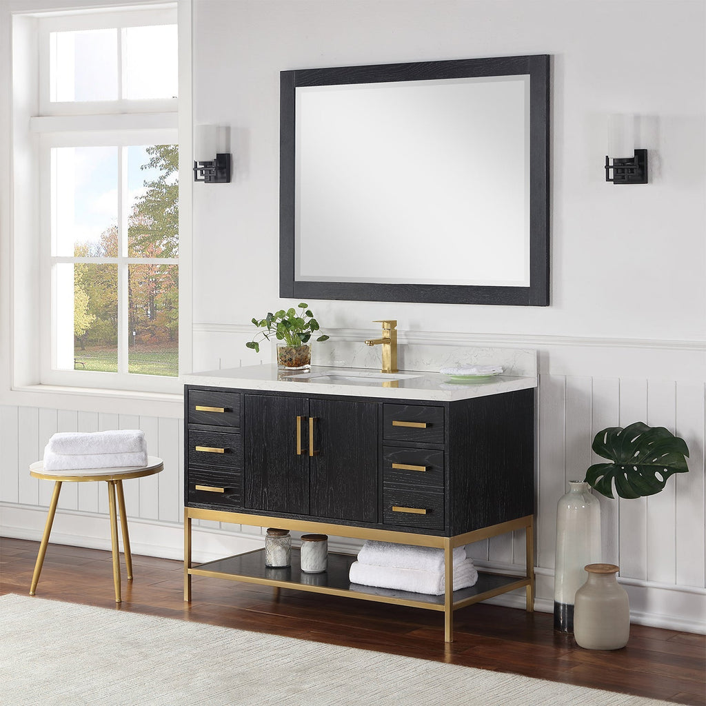 Altair Designs 48" single vanity with top - 546048-WO-GW-NM