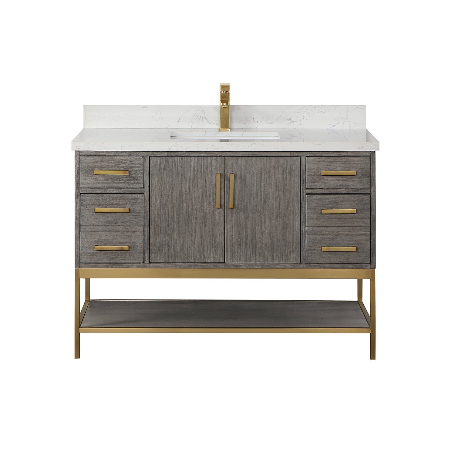 Altair Designs 48" single vanity with top - 546048-WO-GW-NM