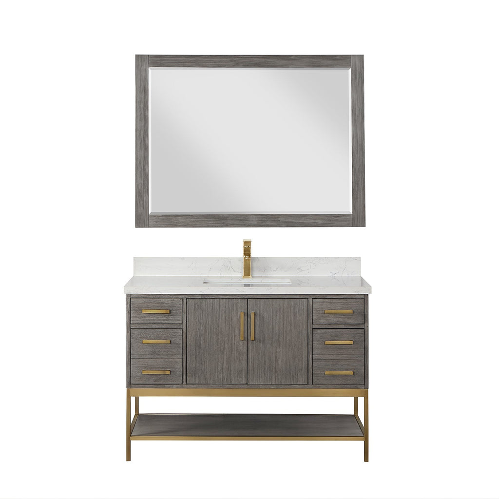 Altair Designs 48" single vanity with top - 546048-WO-GW-NM