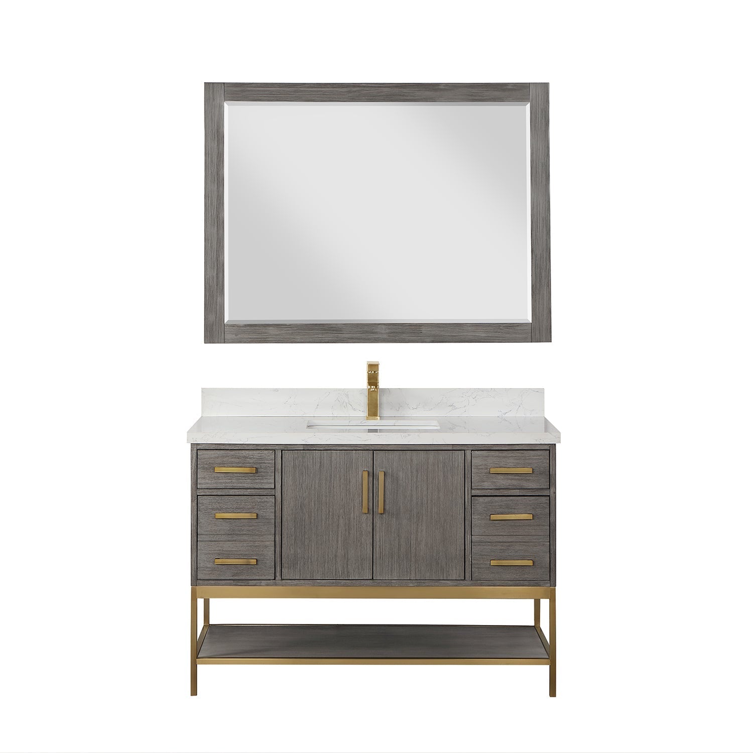 Altair Designs 48" single vanity with top - 546048-WO-GW-NM