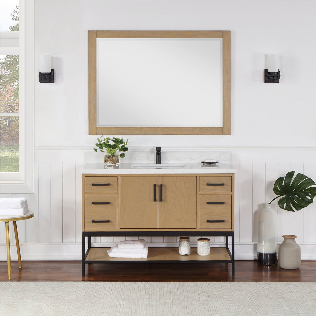 Altair Designs 48" single vanity with top - 546048-WO-GW-NM