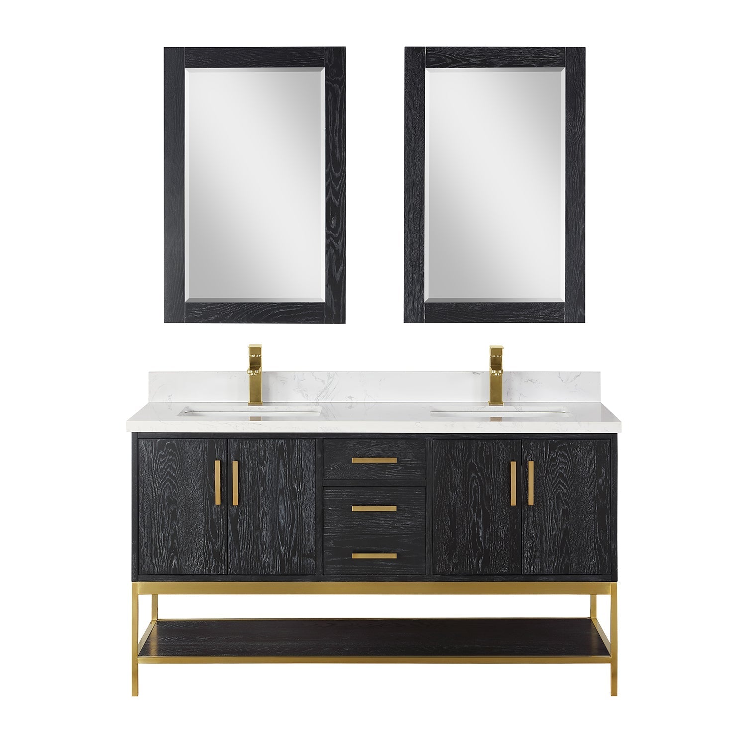 Altair Designs  60" double vanity with top - 546060-WO-GW-NM