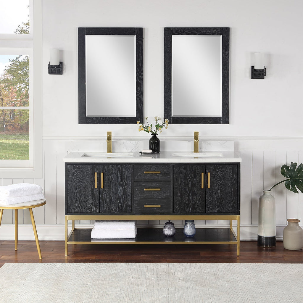Altair Designs  60" double vanity with top - 546060-WO-GW-NM
