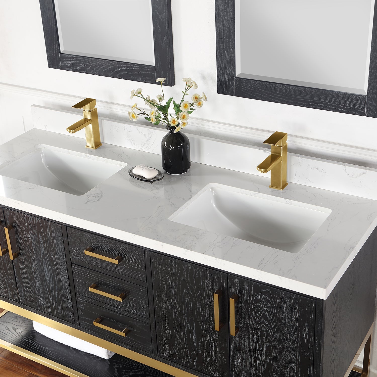 Altair Designs  60" double vanity with top - 546060-WO-GW-NM