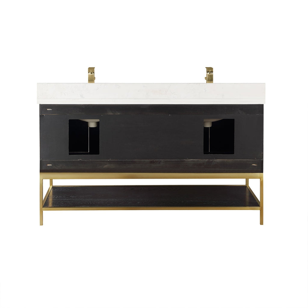 Altair Designs  60" double vanity with top - 546060-WO-GW-NM