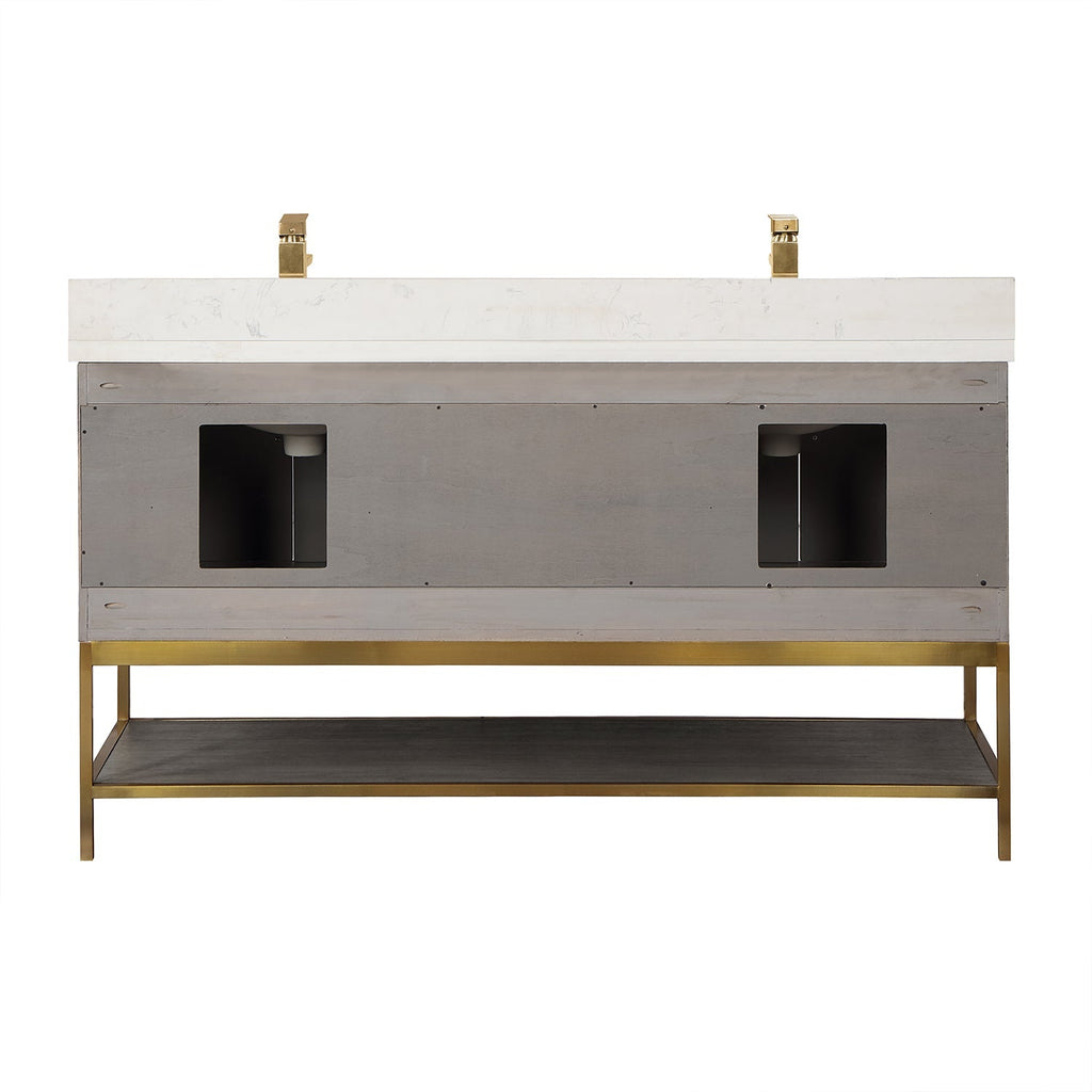 Altair Designs  60" double vanity with top - 546060-WO-GW-NM