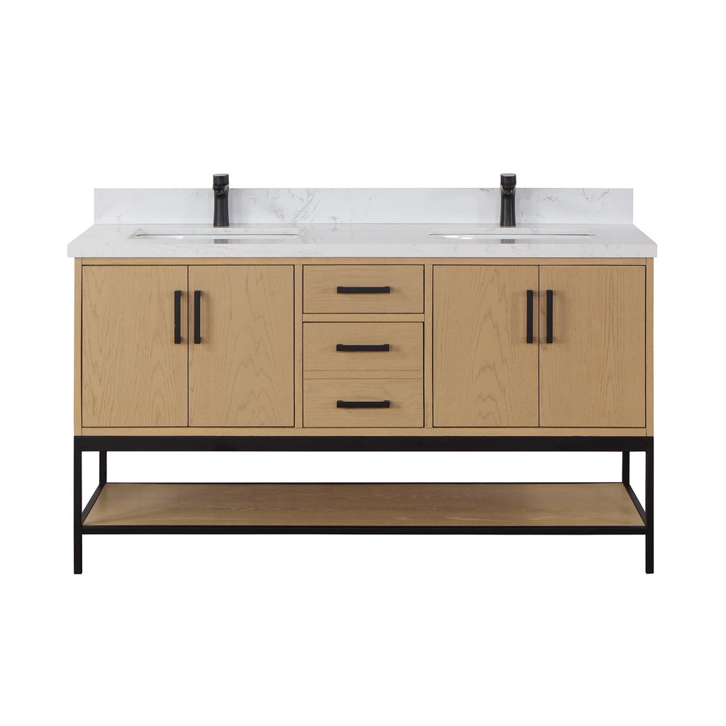 Altair Designs  60" double vanity with top - 546060-WO-GW-NM
