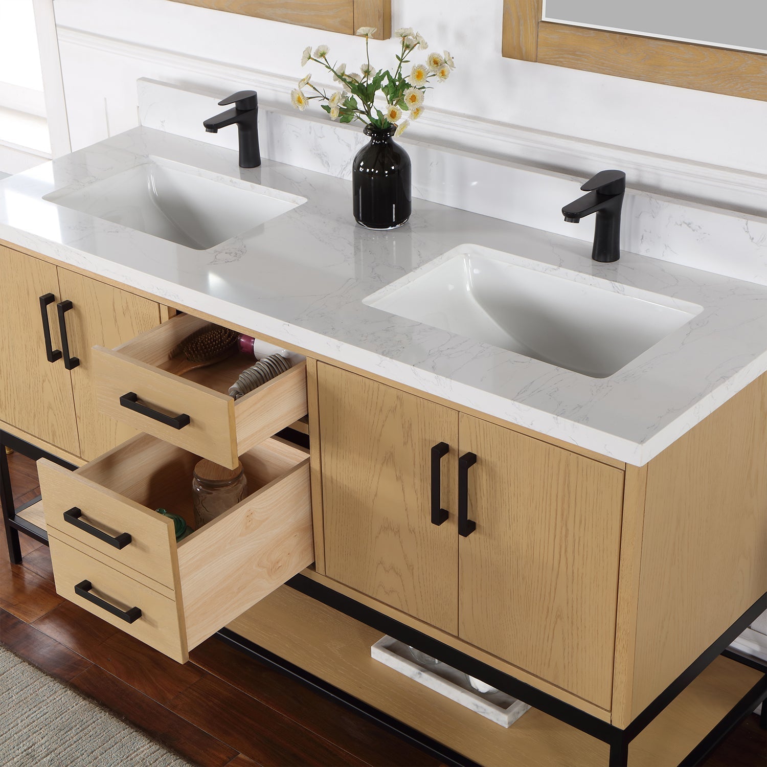 Altair Designs  60" double vanity with top - 546060-WO-GW-NM