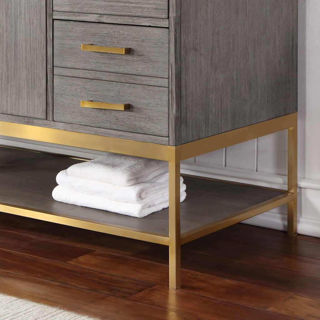 Altair Designs 60" single vanity with top - 546060S-WO-GW-NM