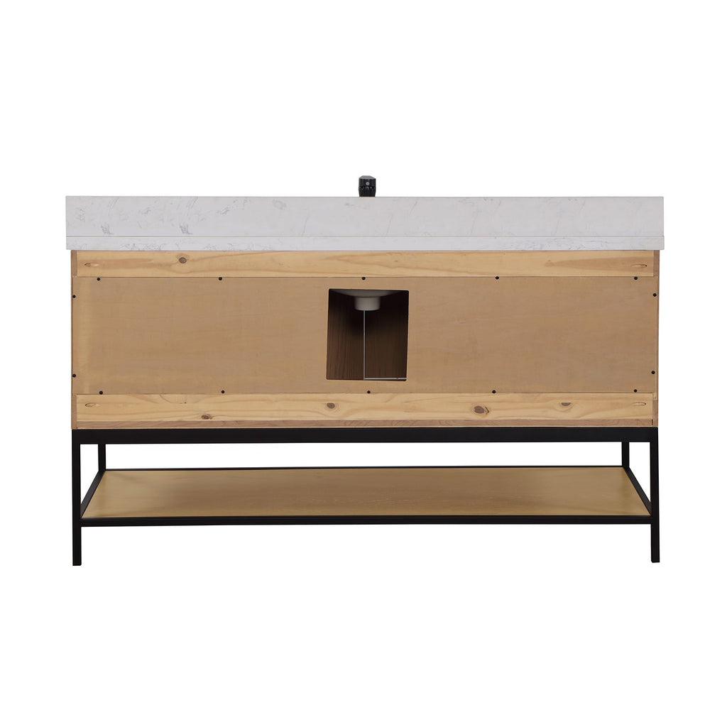 Altair Designs 60" single vanity with top - 546060S-WO-GW-NM