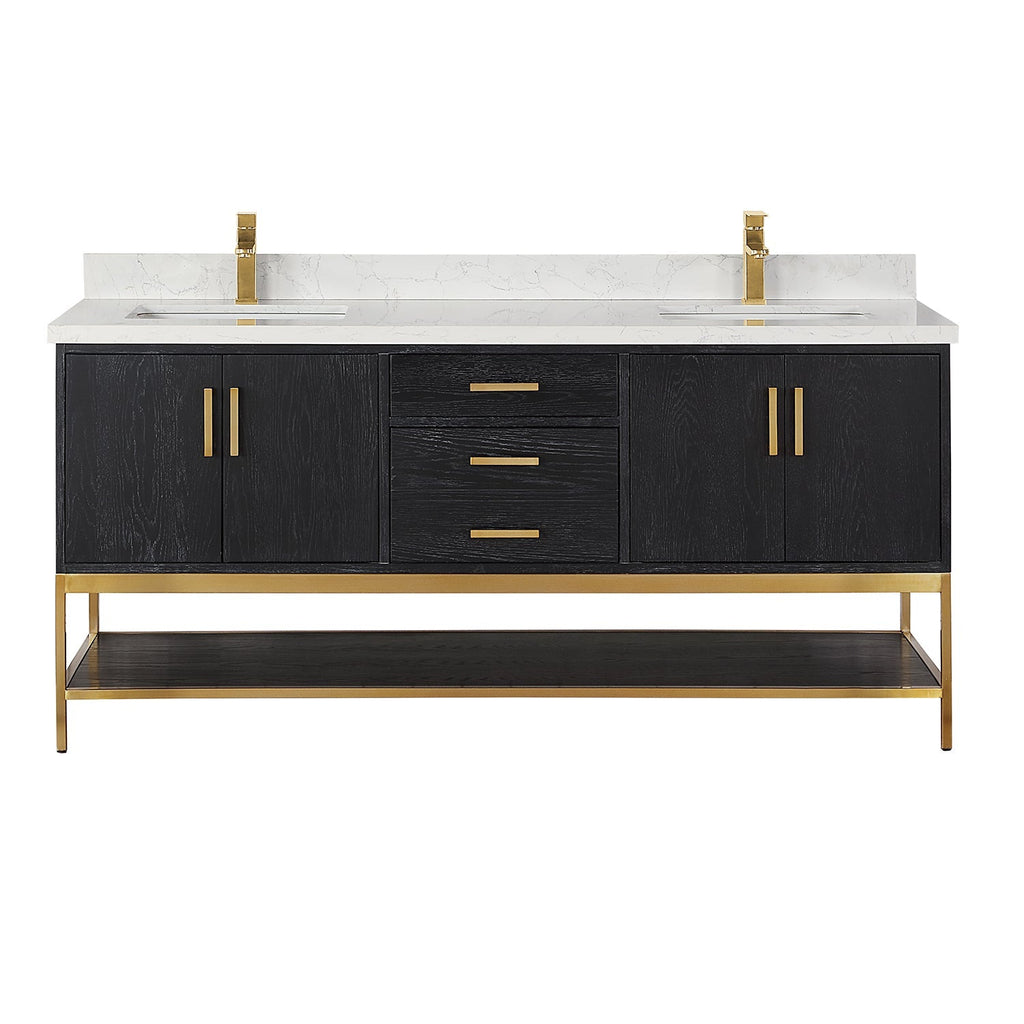Altair Designs 72" double vanity with top - 546072-WO-GW-NM