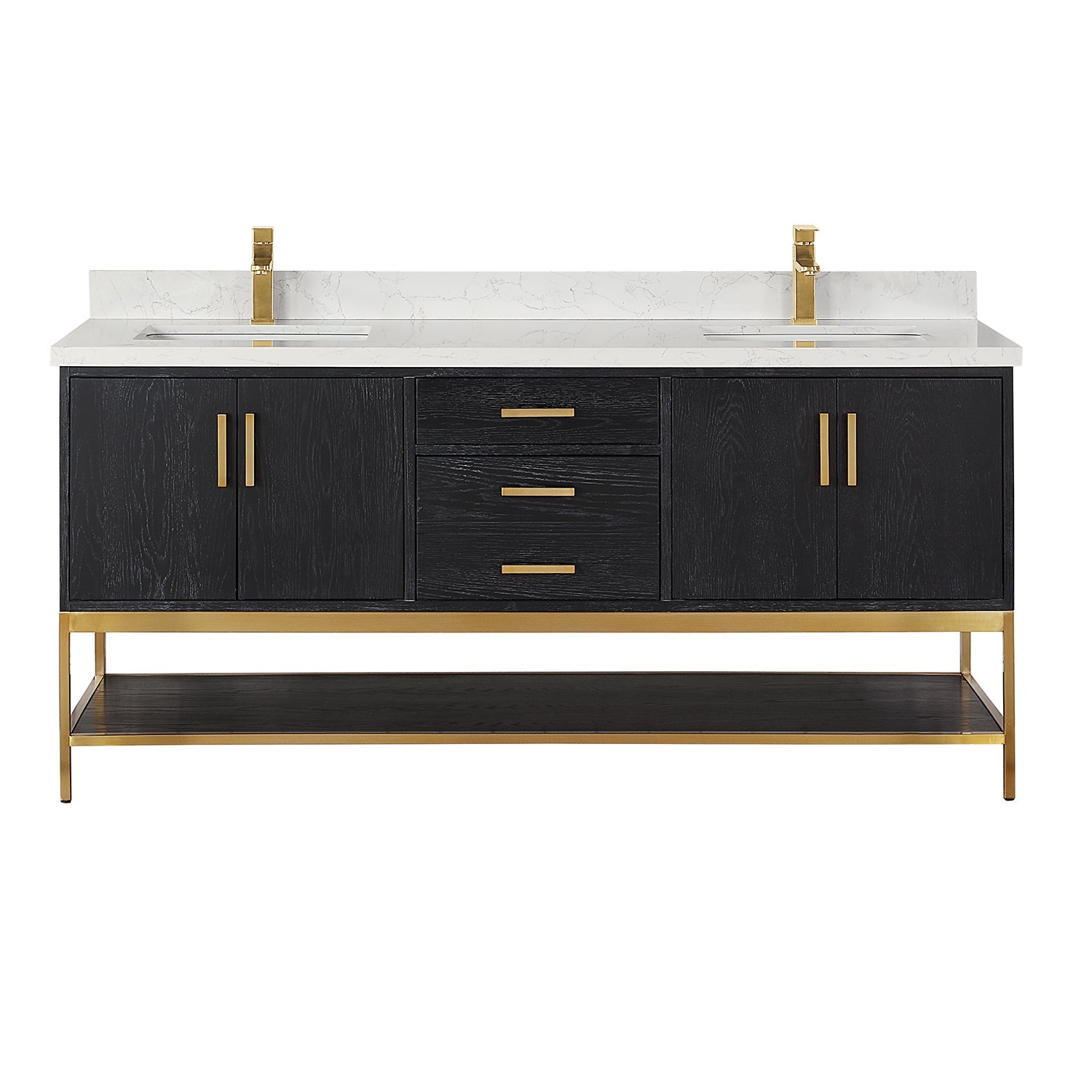 Altair Designs 72" double vanity with top - 546072-WO-GW-NM
