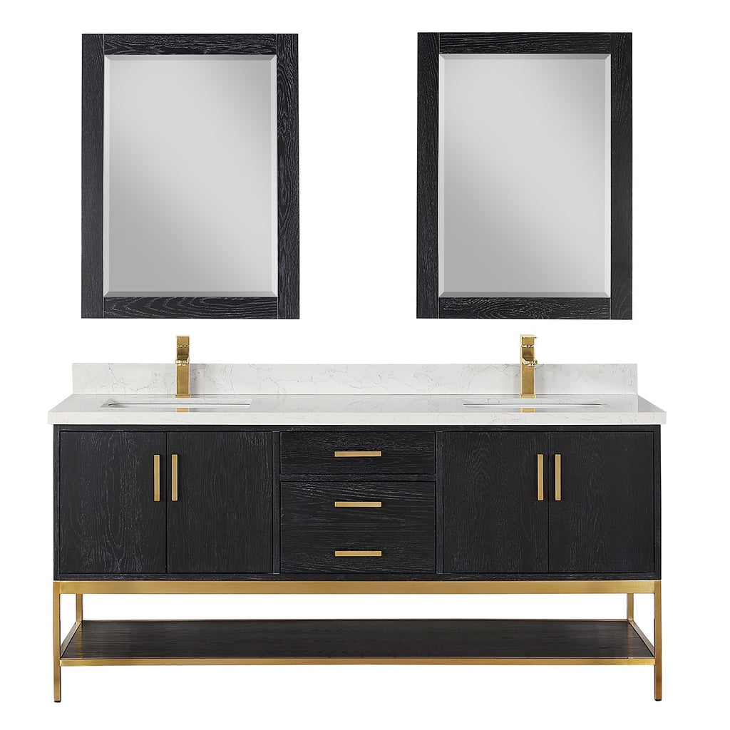 Altair Designs 72" double vanity with top - 546072-WO-GW-NM