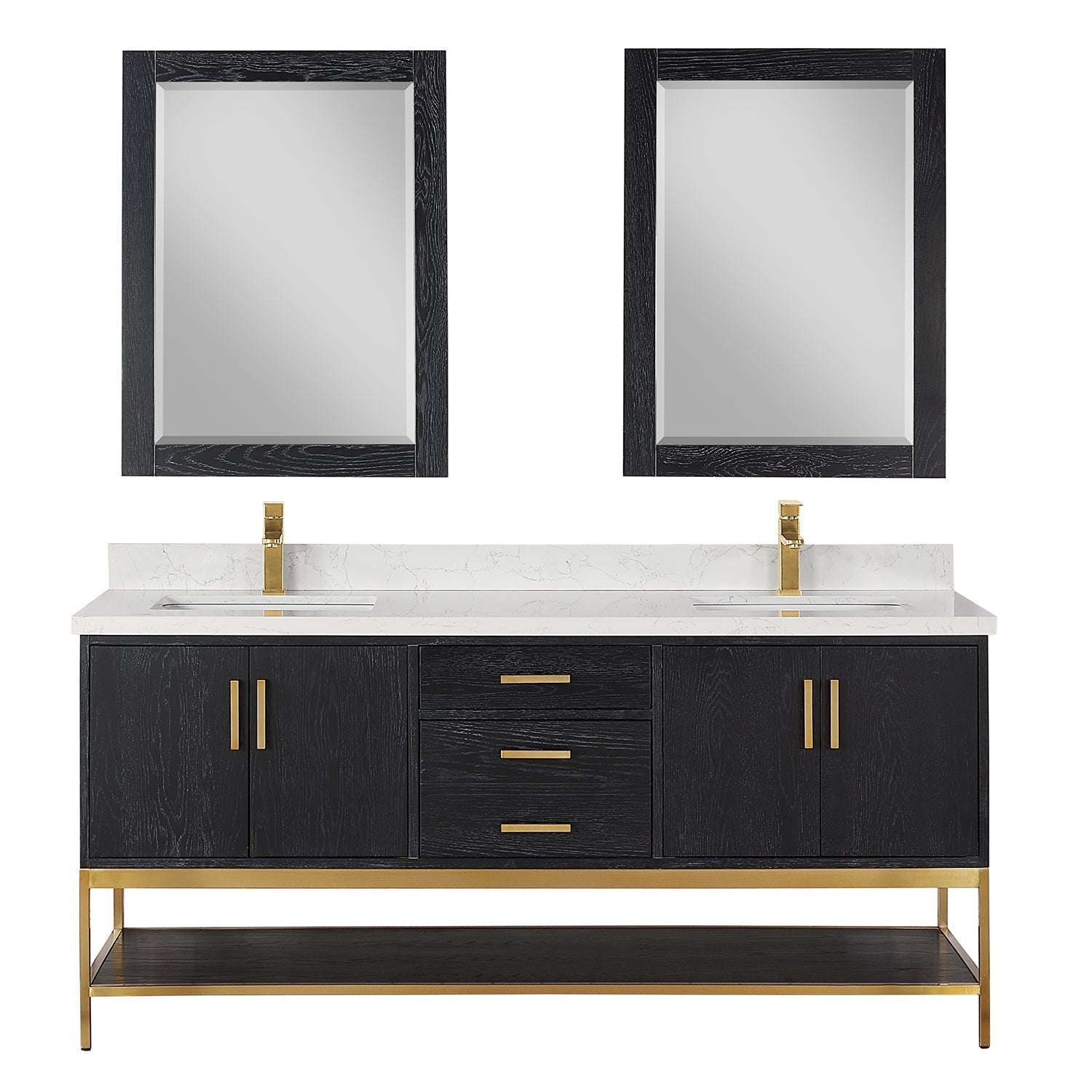 Altair Designs 72" double vanity with top - 546072-WO-GW-NM