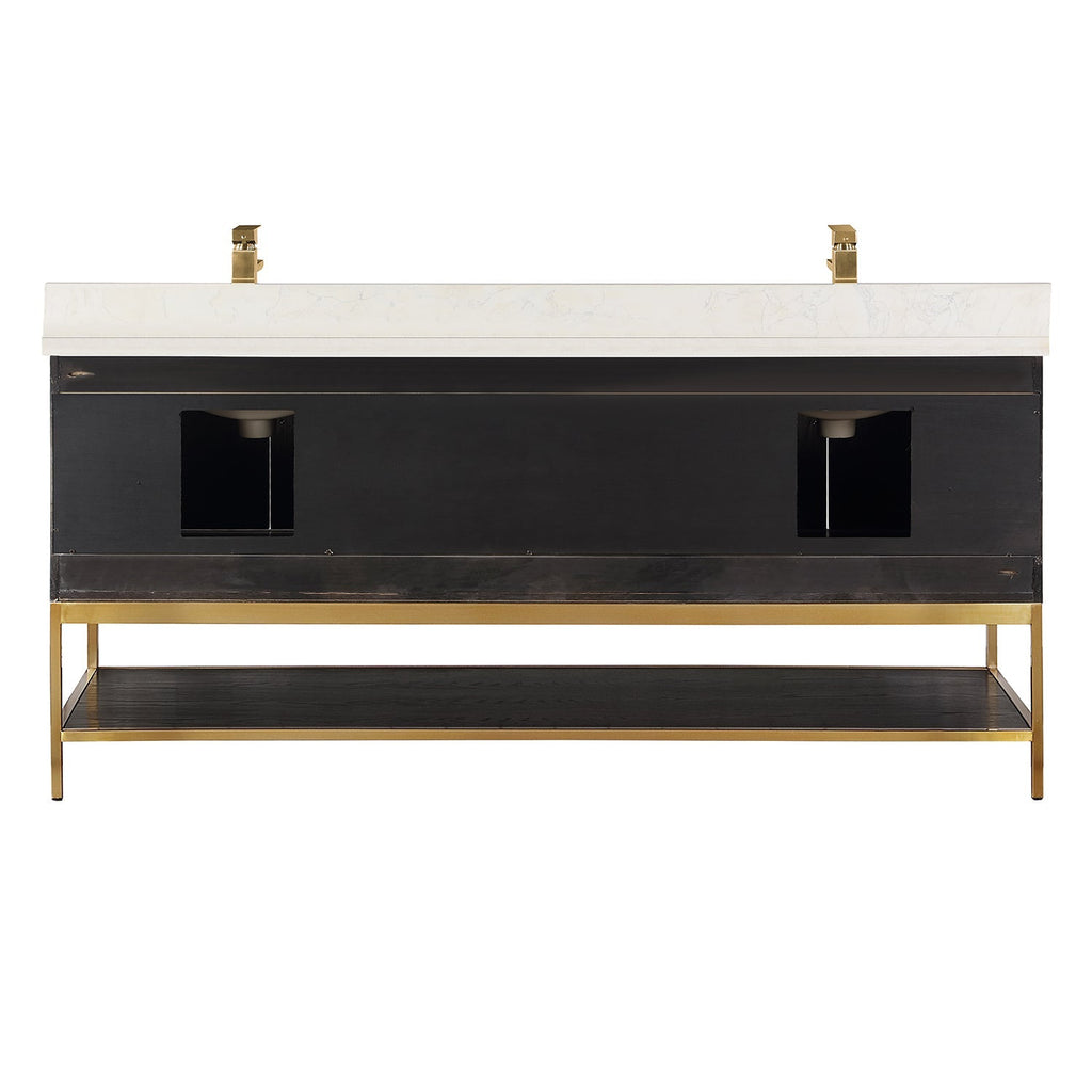 Altair Designs 72" double vanity with top - 546072-WO-GW-NM