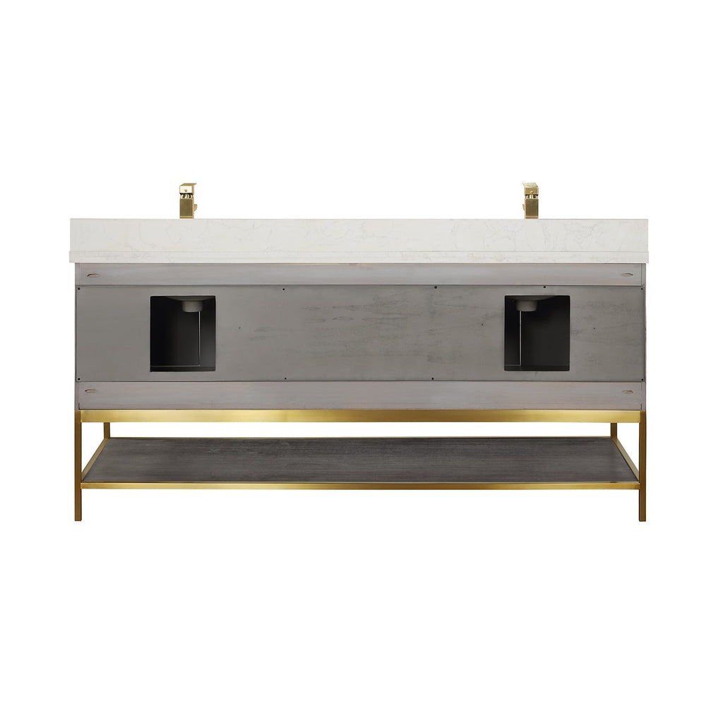Altair Designs 72" double vanity with top - 546072-WO-GW-NM