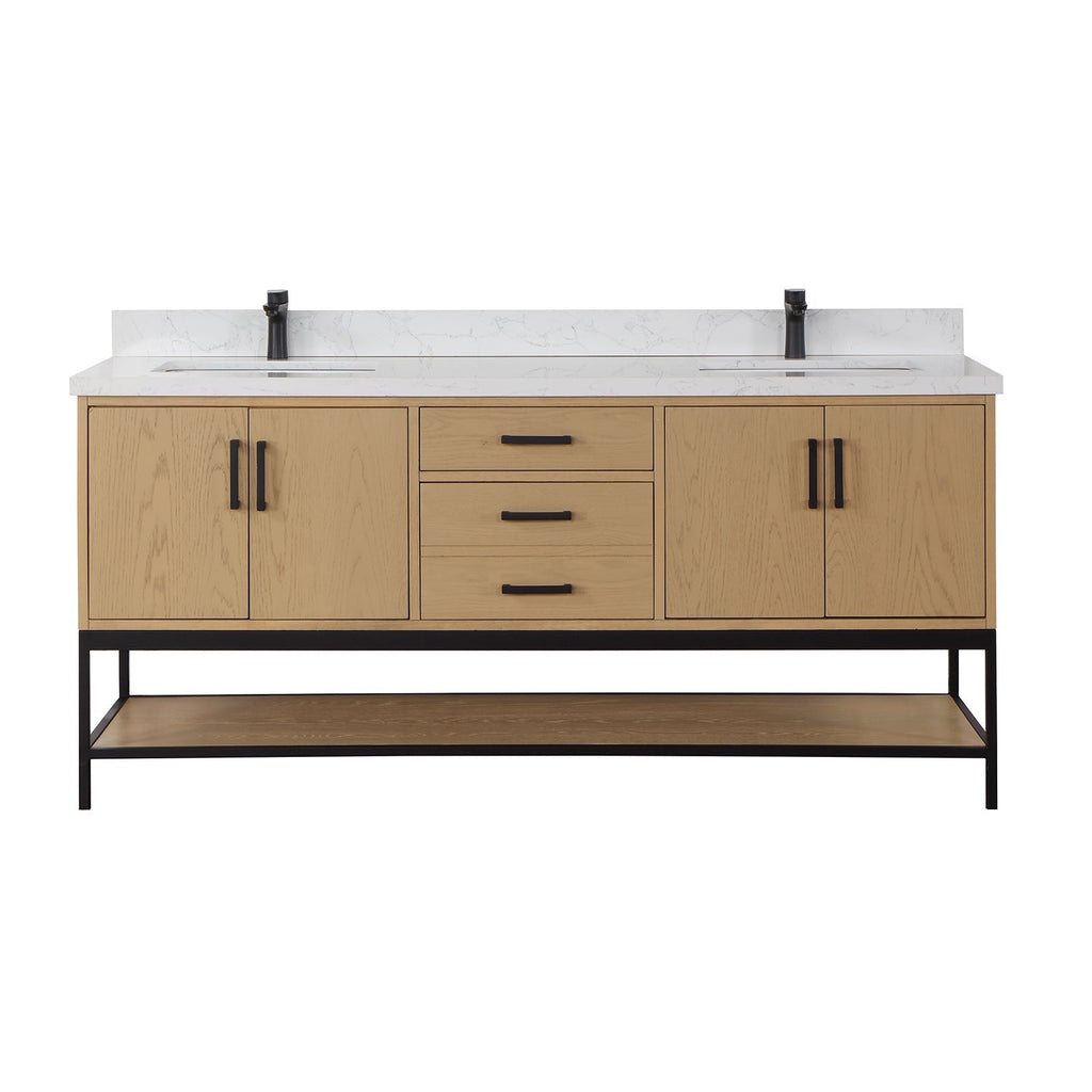 Altair Designs 72" double vanity with top - 546072-WO-GW-NM
