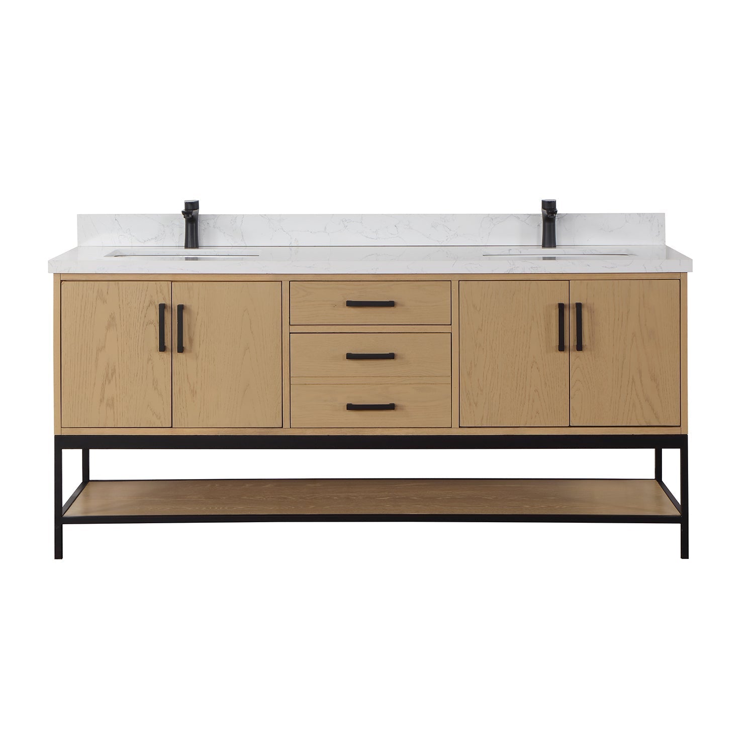 Altair Designs 72" double vanity with top - 546072-WO-GW-NM