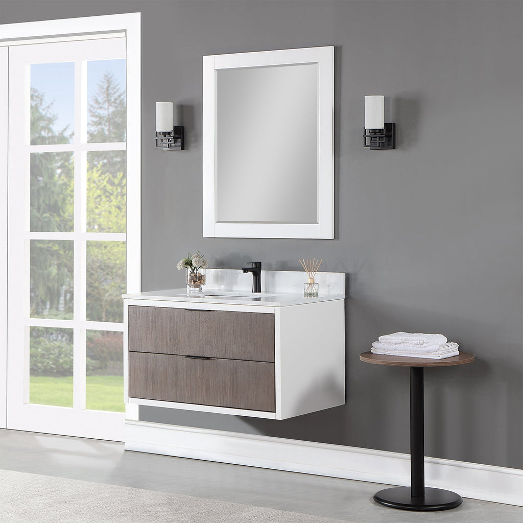 Altair Designs 30" single vanity with top - 547030-WP-AW-NM