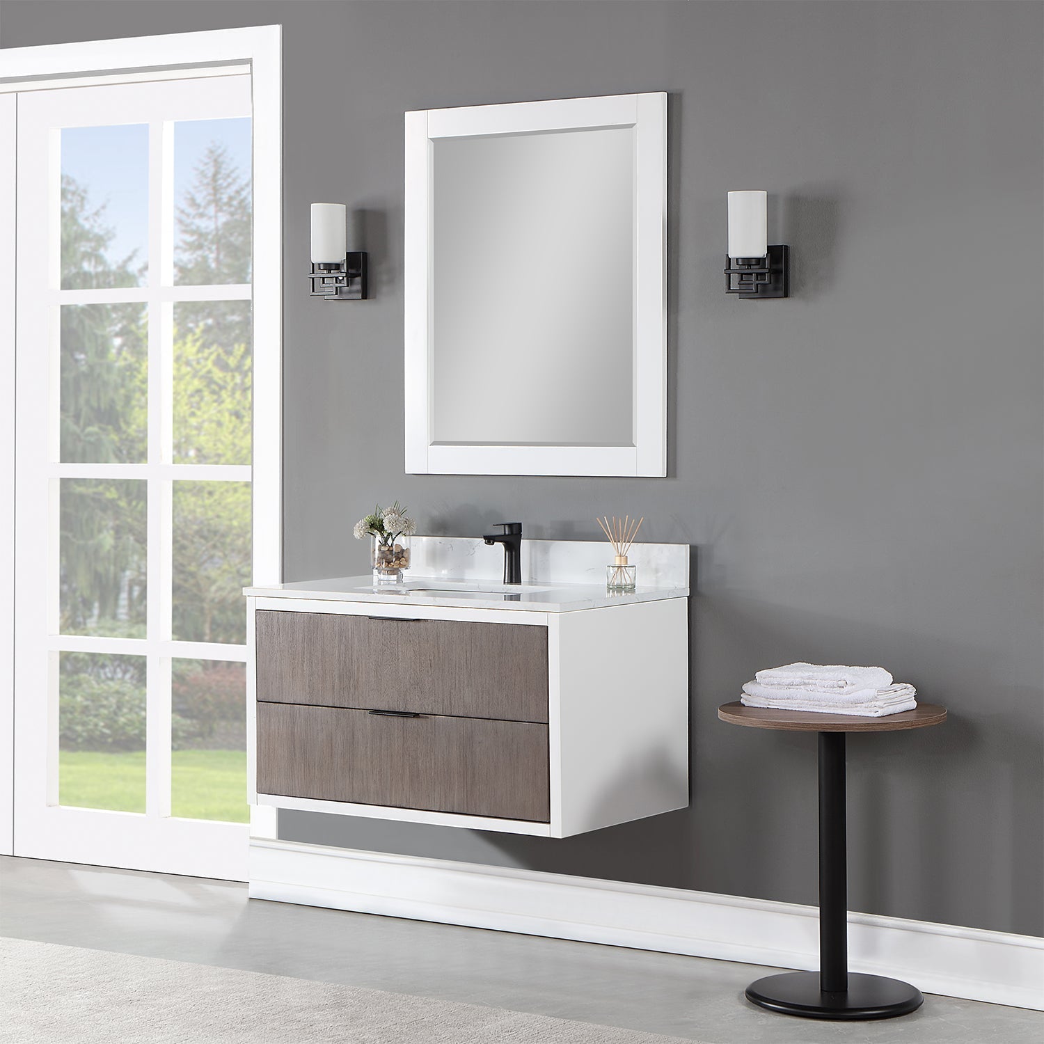 Altair Designs 30" single vanity with top - 547030-WP-AW-NM