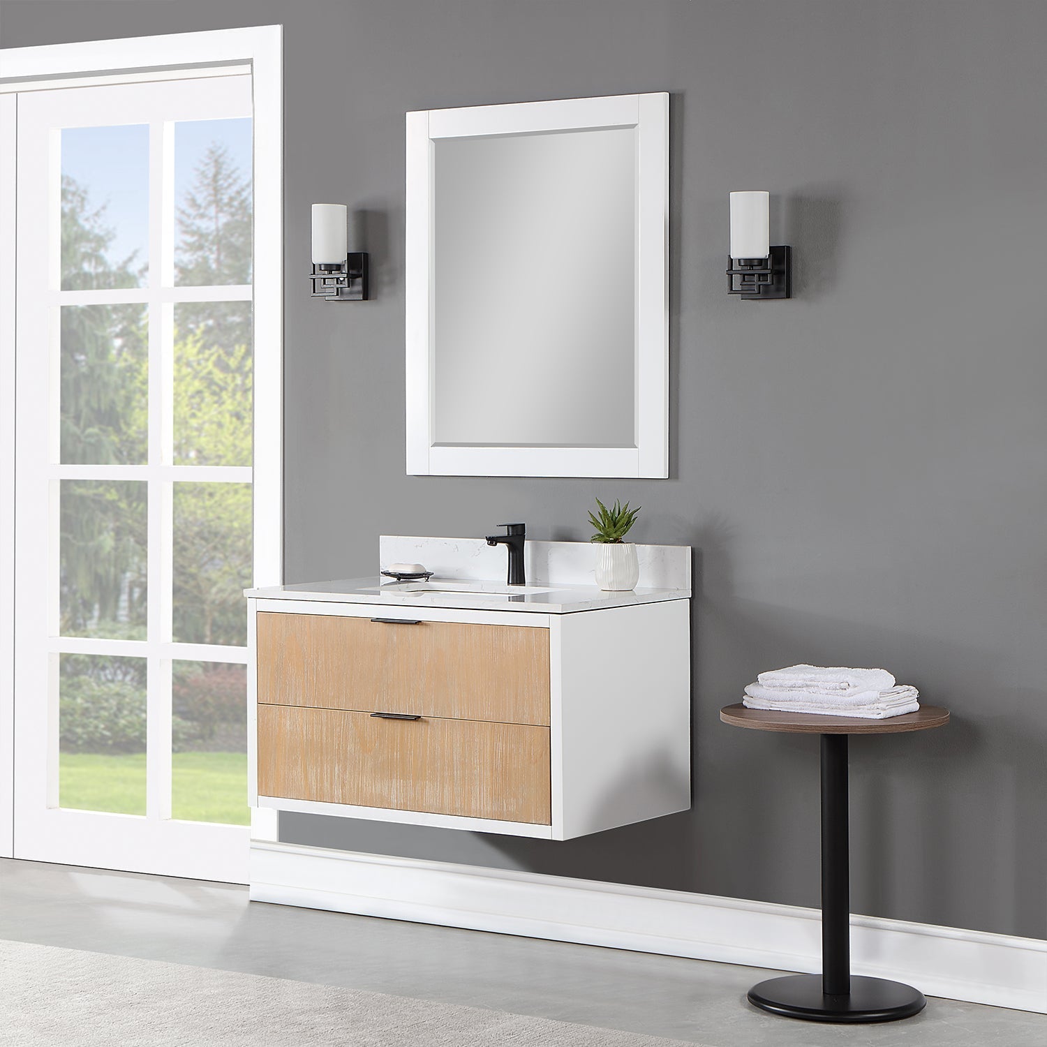 Altair Designs 30" single vanity with top - 547030-WP-AW-NM
