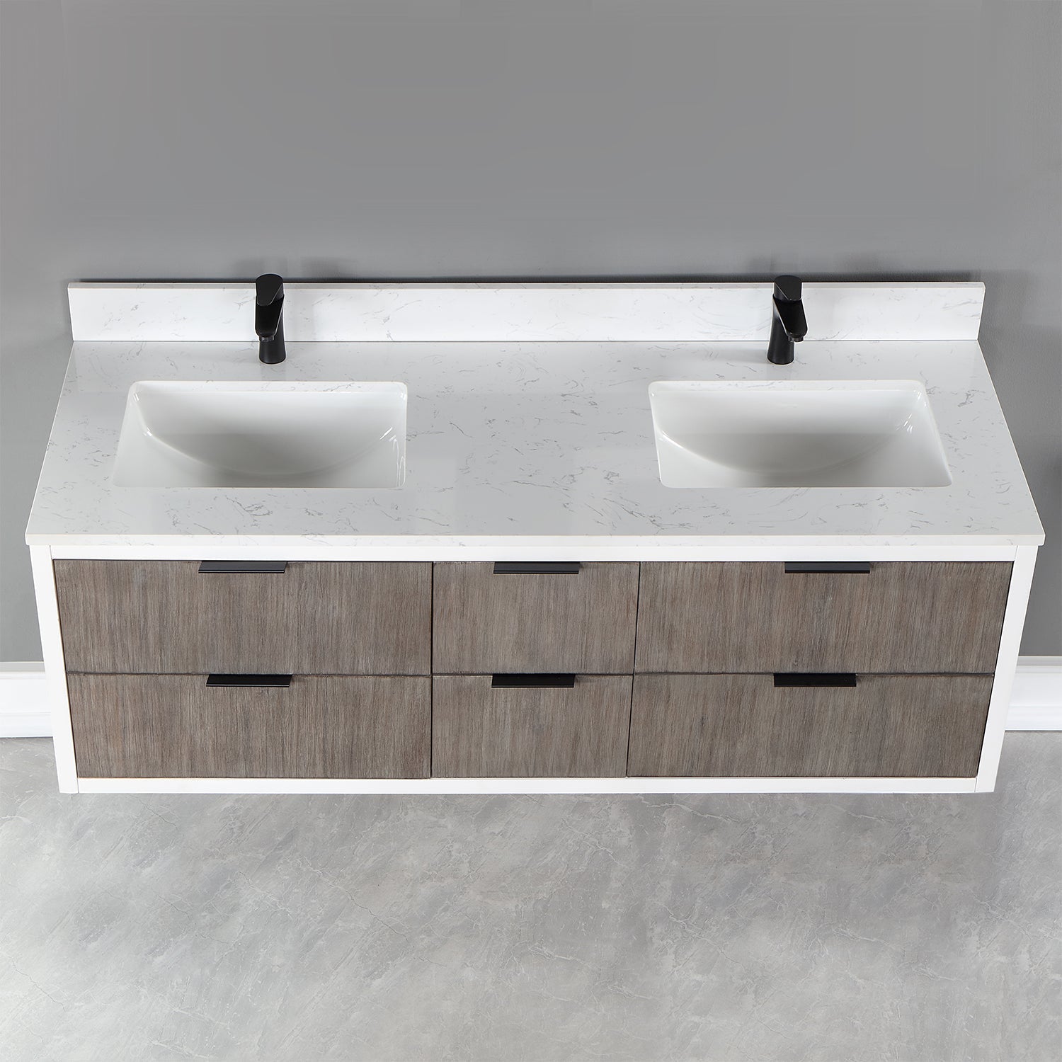 Altair Designs 60" double vanity with top - 547060-WP-AW-NM