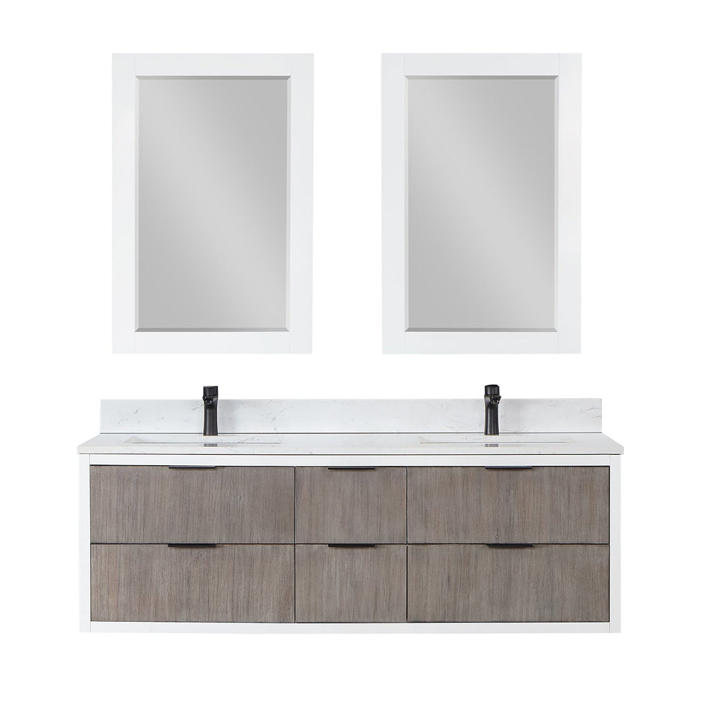Altair Designs 60" double vanity with top - 547060-WP-AW-NM