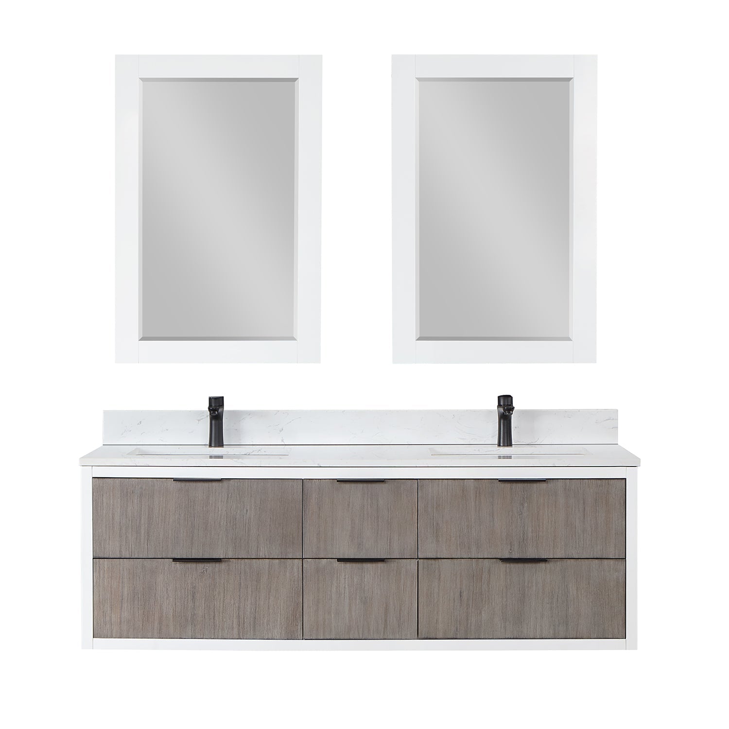 Altair Designs 60" double vanity with top - 547060-WP-AW-NM