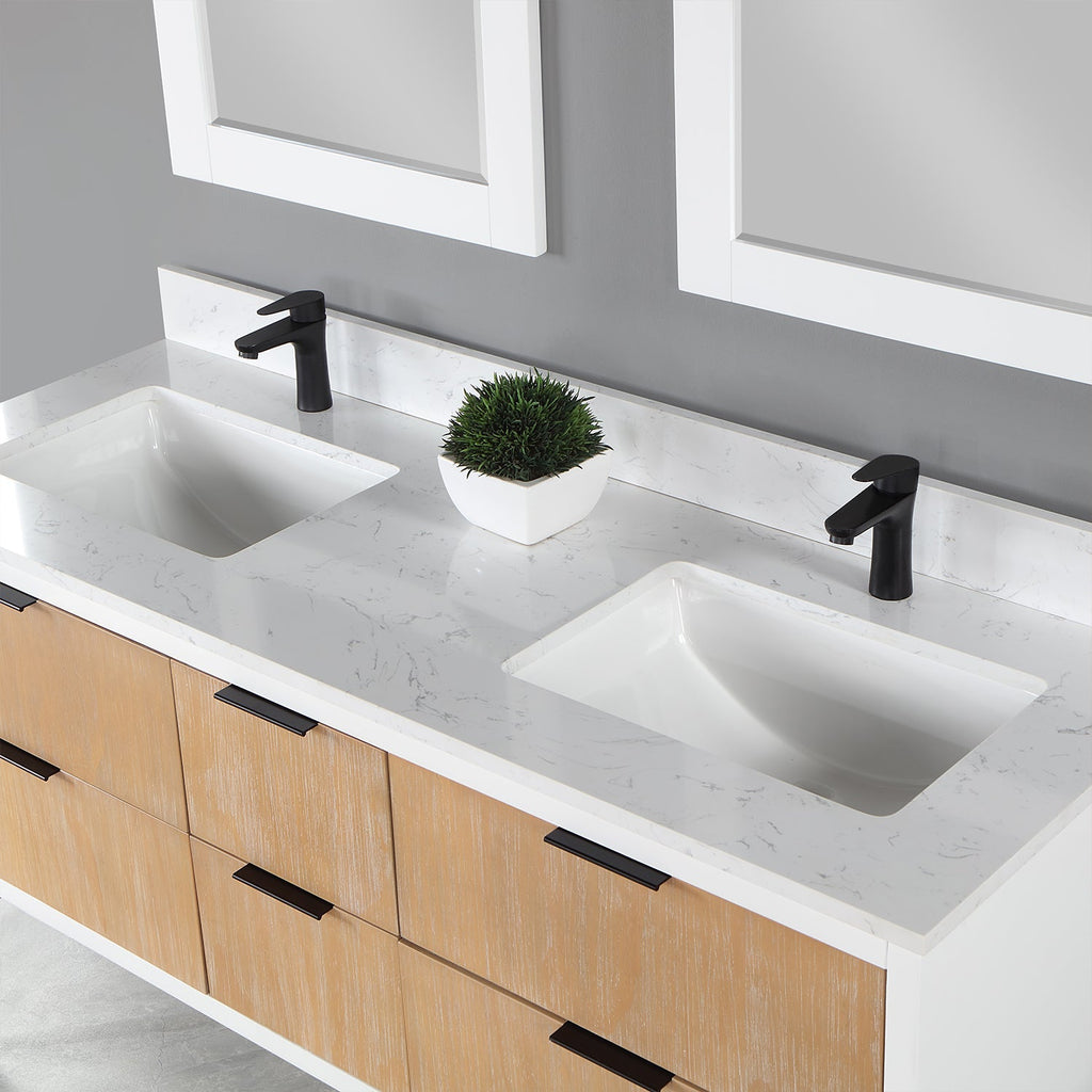 Altair Designs 60" double vanity with top - 547060-WP-AW-NM