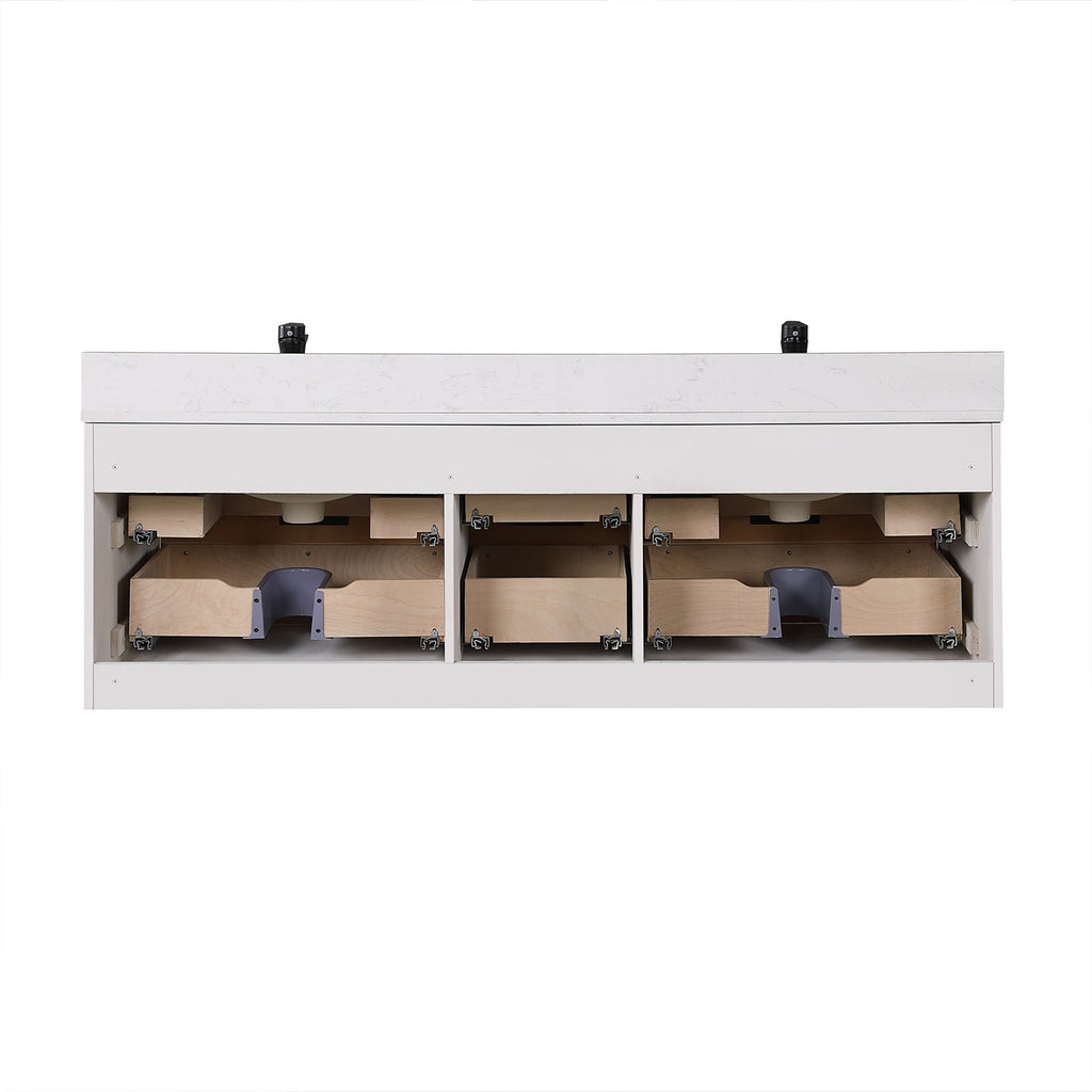 Altair Designs 60" double vanity with top - 547060-WP-AW-NM